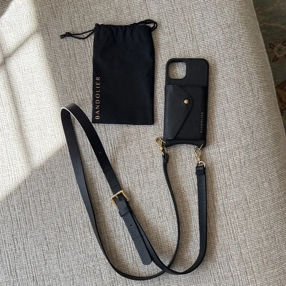 Bandolier Black Phone Case with Gold Accent ~ iPhone 13 - Picture 2 of 6